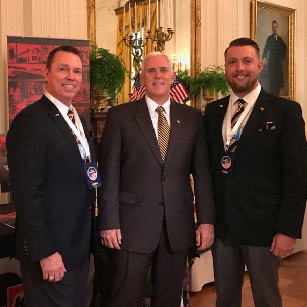 photo of Gage Kent, United States Vice President Mike Pence, and Jimmy Kent